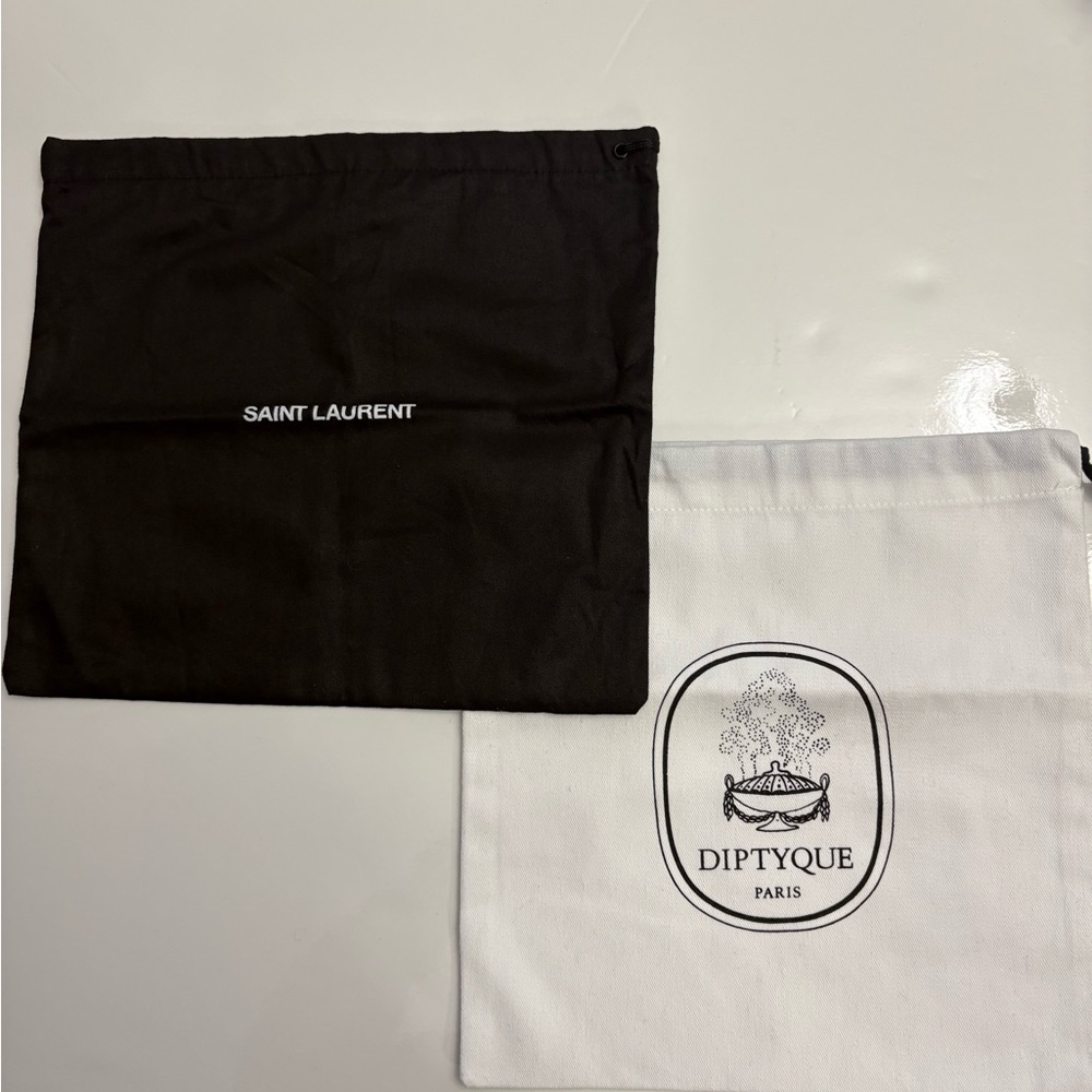 Saint Laurent Black Drawstring Dust Bag with White Logo